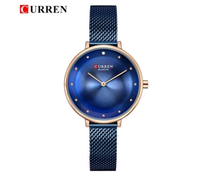 Curren 9029 Stainless Steel Analog Quartz Watch For Women Blue - Zoom Image