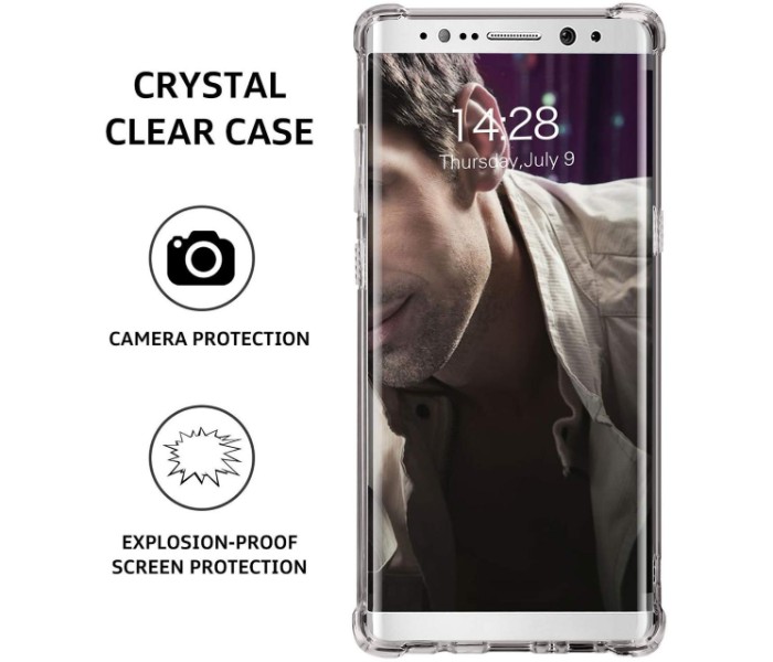 ABS Crystal Clear Reinforced Corners Shock Absorption Protection TPU Case for Samsung Note 8 APSN8 Transparent - Zoom Image 2