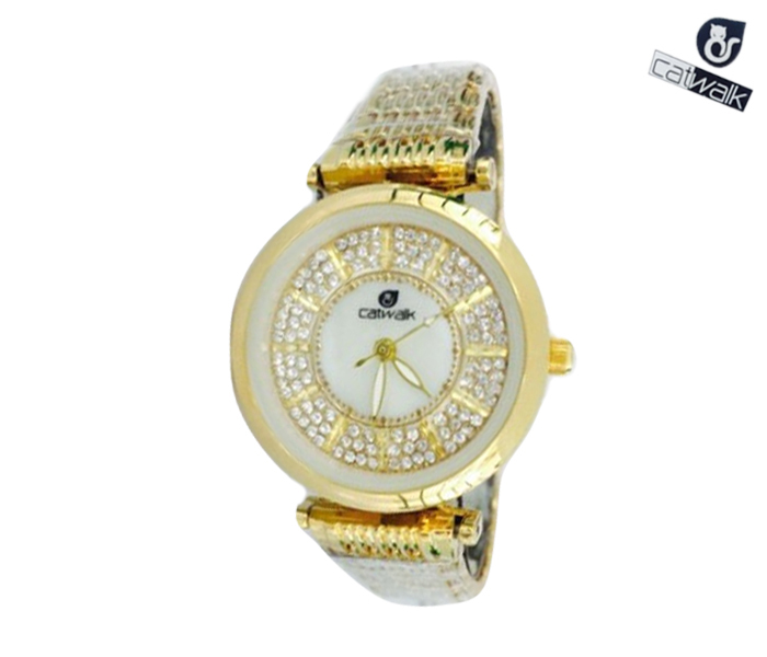 Catwalk CW-166 Genuine quality Fashionable Cz Watch For Women - Gold - Zoom Image 2