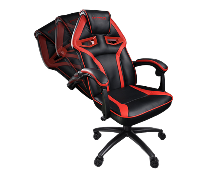 Dragon War GC-010 Gaming Chair with Massage Lumber Pillow - Red - Zoom Image 2