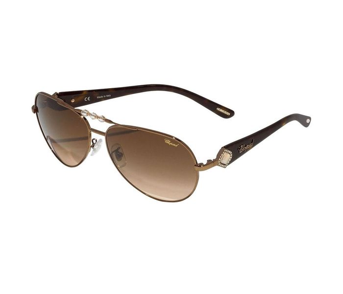 Chopard SCH997S 0R80 Oval Bronze Frame & Brown Mirrored Sunglasses for Women - Zoom Image