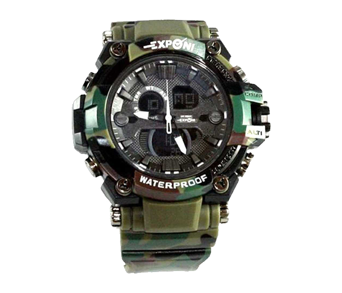 Exponi Analog-Digital Wrist Watch for Men - Army Green - Zoom Image 4