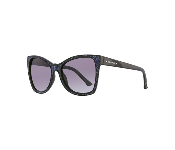 Swarovski SK010901B Round Black Frame & Gradient Blue Mirrored Sunglasses for Women - Zoom Image