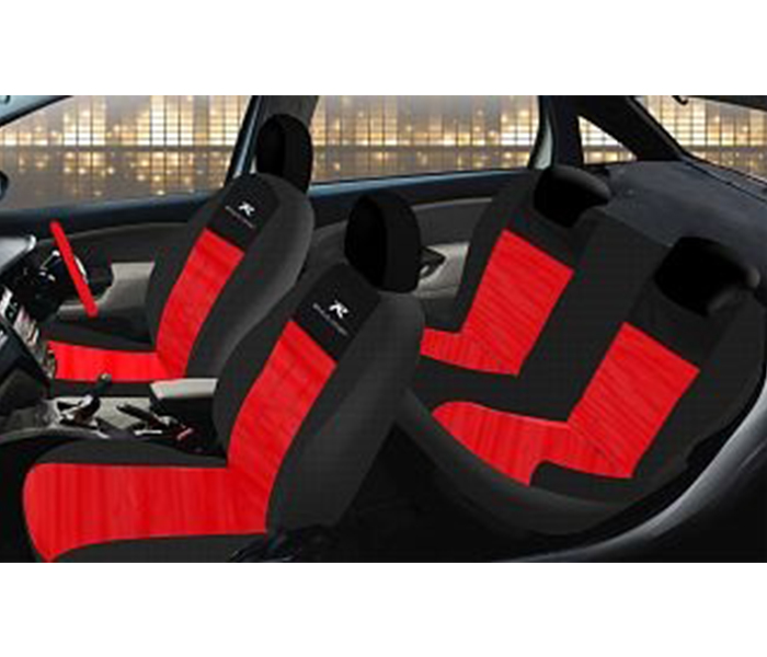 Bravo 13 Pieces Stretch Material Car Seat Cover, Black & Red - Zoom Image 1