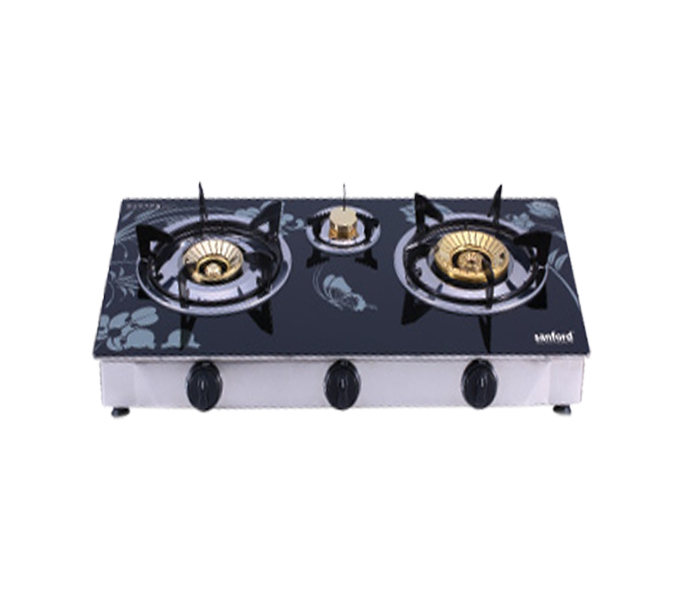 Sanford SF5328GC 3B Glass Triple Burner Gas Stove - Black - Zoom Image