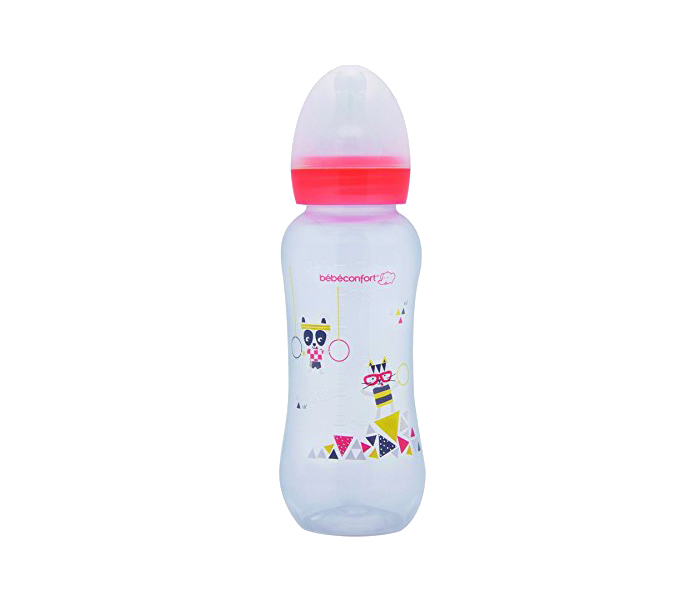 Bebe Confort 3102206300 Polypropylene Traditional Bottle with Teat - 240ml, Pink - Zoom Image