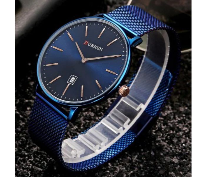 Curren 8302 Stainless Steel Analog Quartz Watch For Men Blue - Zoom Image 2