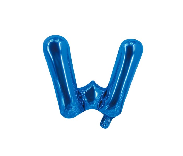 Party Time W-B-803249 Letter W 16 Inch Foil Balloon Blue - Zoom Image