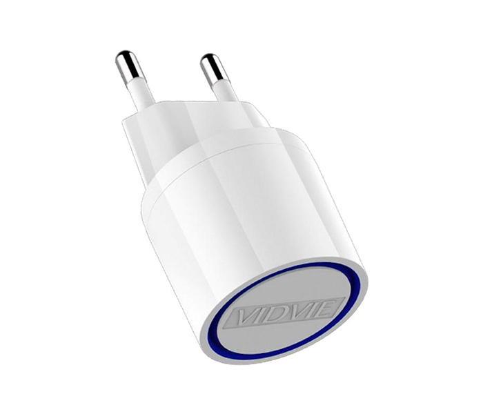 Vidvie PLE-201 2.1A 2 Pin Adapter with Micro Cable for Apple iPhone - 1 Meter, White - Zoom Image 2