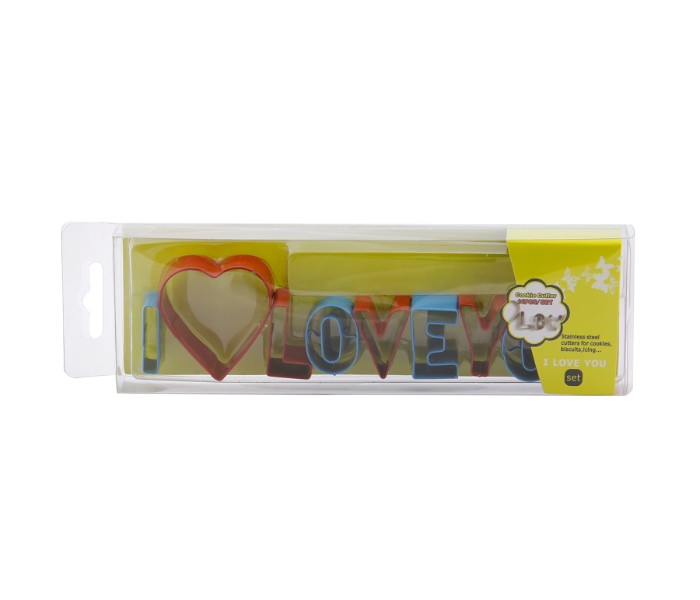 In-house 9 Pieces I Love U Cookie Cutter Set Blue and Red - Zoom Image 2