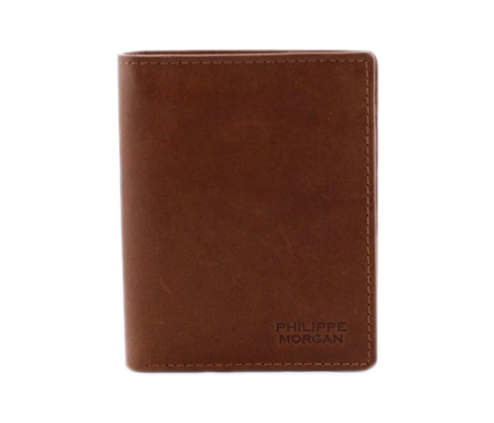 Philippe Morgan PM010 Men Leather Bifold Wallet Brown - Zoom Image 2