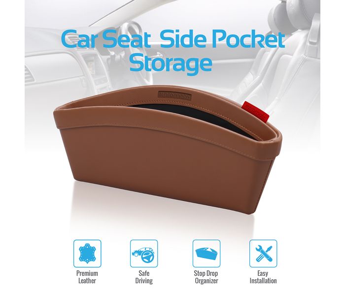 Promate CarPouch Car Seat Side Pocket Storage Organizer Pouch - Cherrywood - Zoom Image 1