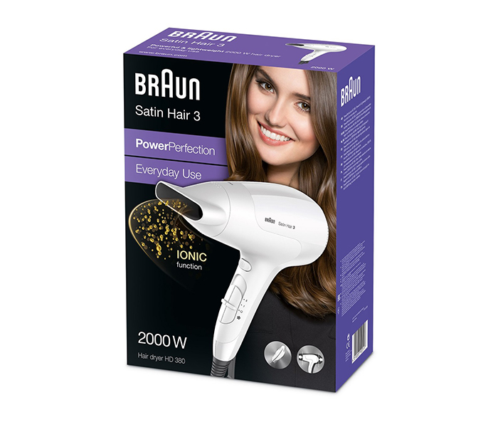 Braun HD-380 2000W Satin Hair 3 Power Perfection Hair Dryer - Zoom Image 1