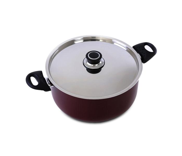 Royalford RF387C18 18 cm Non-Stick Cooking Pot - Maroon - Zoom Image 1