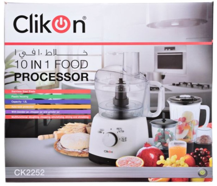 Clikon CK2252 10 IN 1 Food Processor Black and White - Zoom Image 4