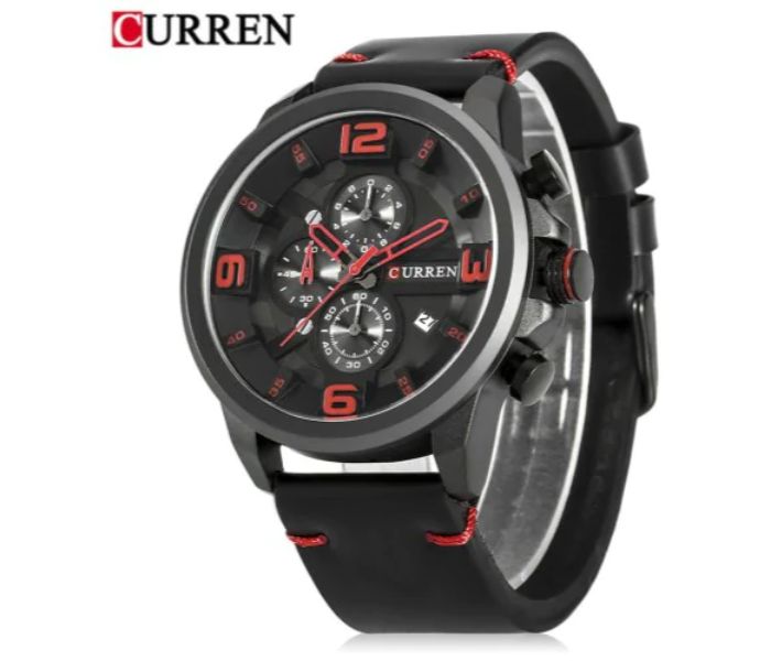 Curren 8288 Chronograph Watch For Men Black And Red - Zoom Image 4