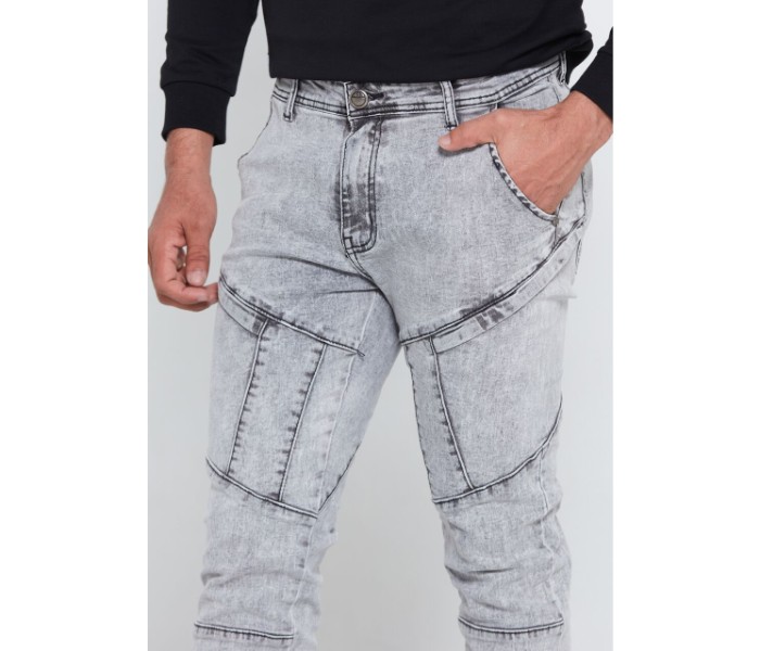 Petro OU10002 Biker Skinny Fit Stretch Jeans 31-Grey - Zoom Image 5