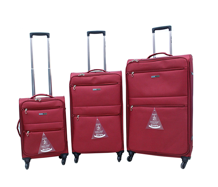 Para John PJTR3017U Soft Trolley Bag Set - Burgundy, 3 Pieces - Zoom Image