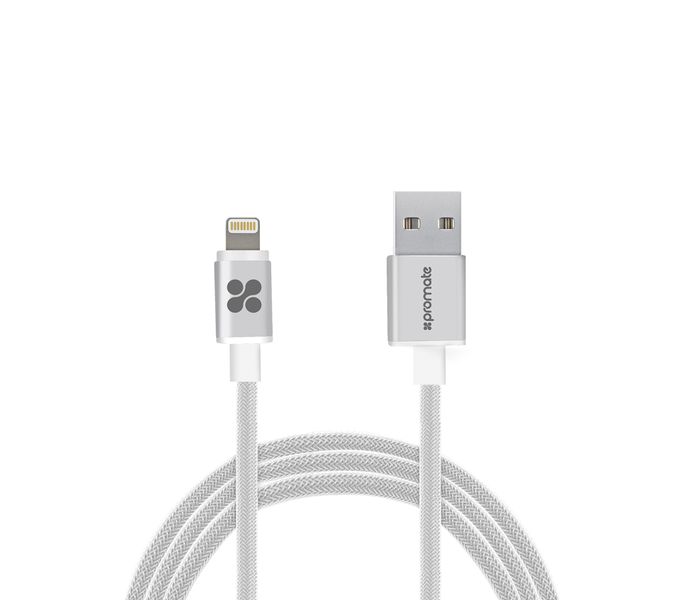 Promate LinkMate-LTM Mesh Sync & Charge MFi Lightning Cable - Silver - Zoom Image 8