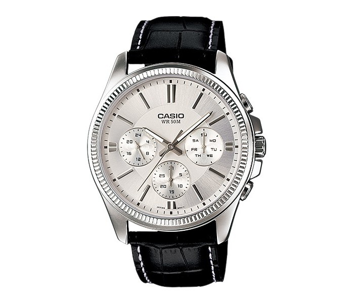 Casio MTP-1375L-7ADF Mens Analog Watch Black and Silver - Zoom Image