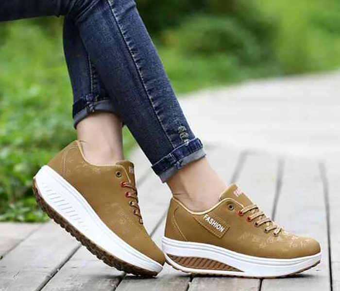 F-Trend Summer Women's Outdoor Walking Rocking Lace-Up Shoes EU-36 - Brown - Zoom Image