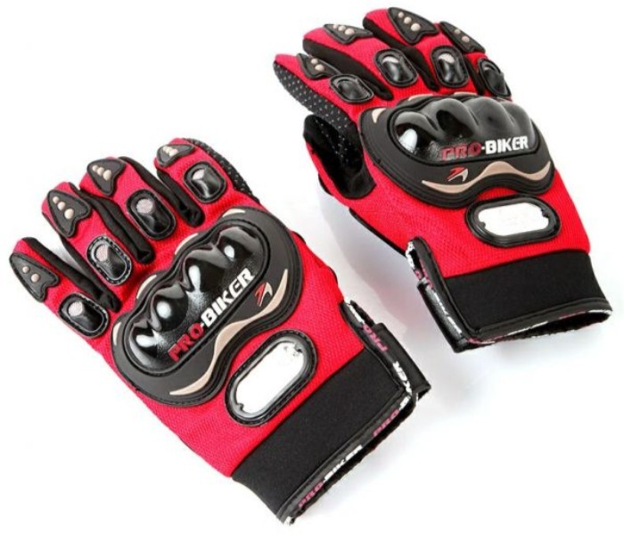 Racing Full Finger Gloves for Men RFFGM2BR7 Black and Red - Zoom Image