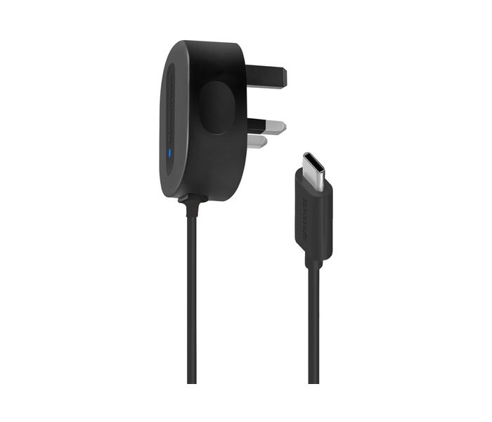 Promate Cplug-5V3A.UK Ultra Fast 3 Pin UK Plug USB C Type C Wall Charger, Black - Zoom Image 2