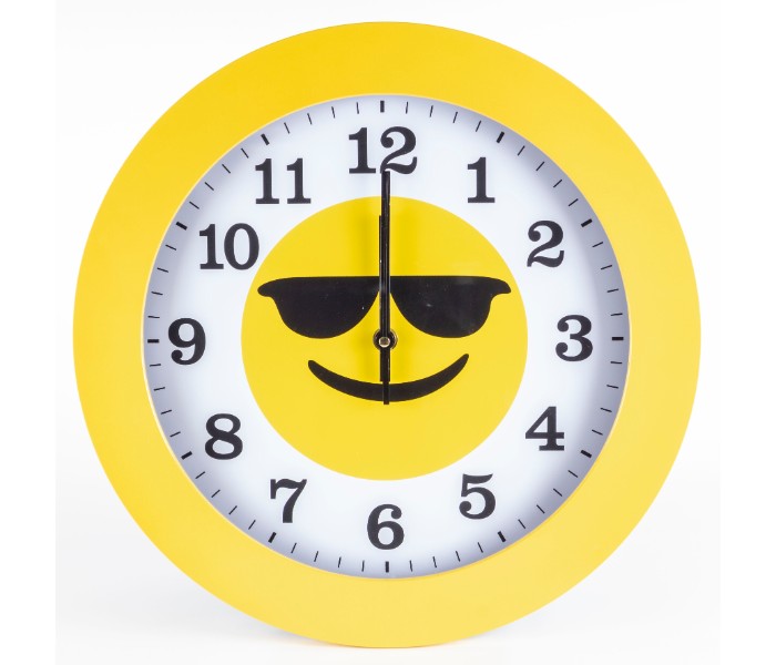 DND DD13099 Smiling Face With Sunglasses Cool Emoji Wall Clock Multicolor - Zoom Image