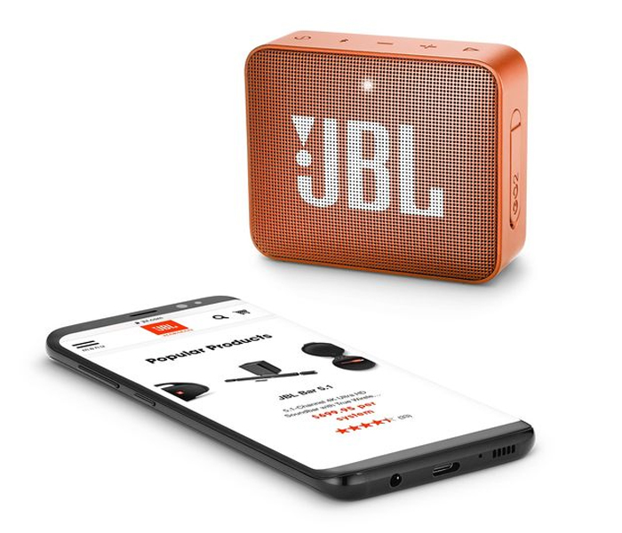 JBL GO 2 Rechargeable Waterproof Bluetooth Speaker - Coral Orange - Zoom Image 1