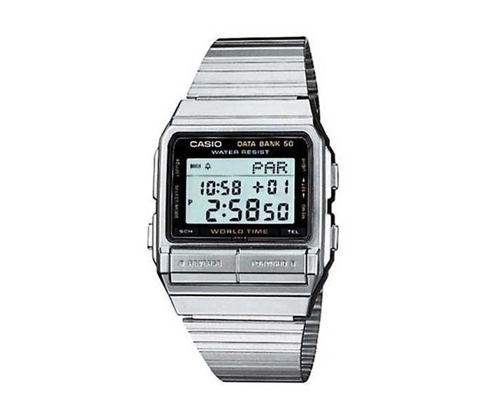 Casio DB-520A-1DF Mens Digital Watch Black and Silver - Zoom Image