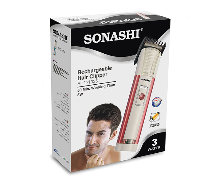 Sonashi Shc-1035 Rechargeable Hair Clipper, Red - Zoom Image 3