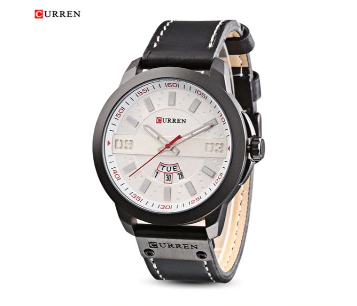 Curren 8286 Business Quartz Watch For Men Black and White - Zoom Image