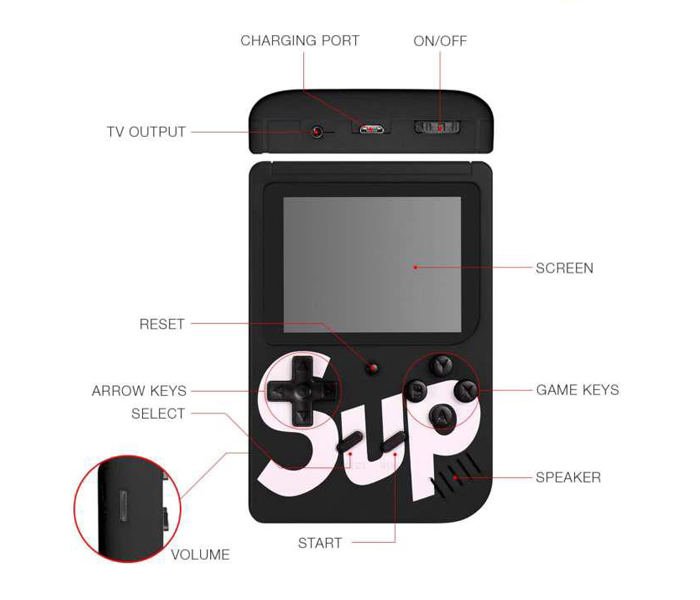 Sup 400 In 1 Game Box Wireless Retro Gaming Console Also Supports External Gamepad With Tv - Black - Zoom Image 3