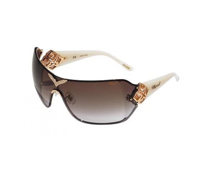 Chopard SCH999S 8FCX Rectangle Copper Gold Frame & Grey Gradient Mirrored Sunglasses for Women - Zoom Image