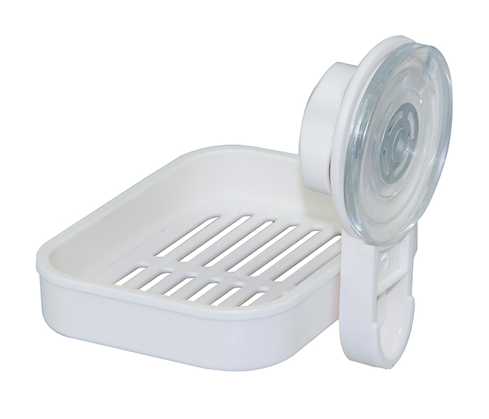 Taqdeer kin-7081 Bathroom Wall Mounted Soap Dish with Strong Sucker - White - Zoom Image 1