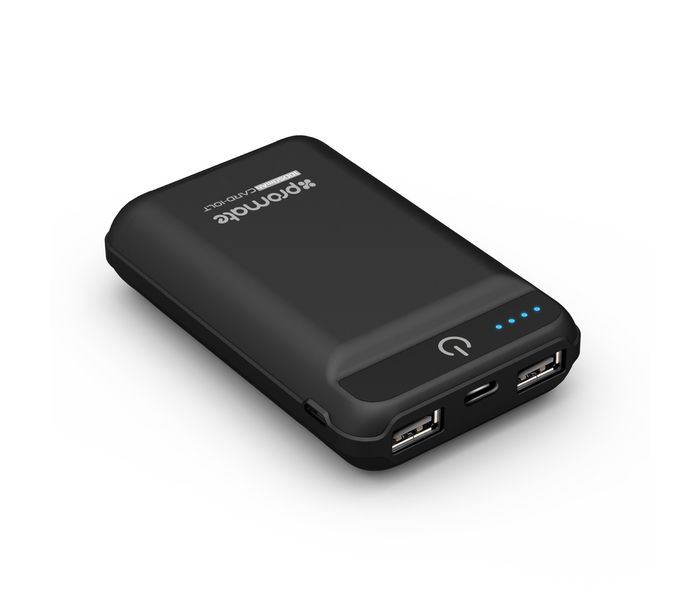 Promate Card-10LT 10050 mAh Fast Charging Power Bank with 2.1A Dual USB Port, Black - Zoom Image 9