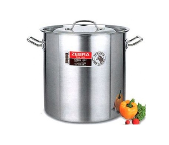 Zebra ZE-171026 26 x 26 cm Stainless Steel Stock Pot Silver - Zoom Image