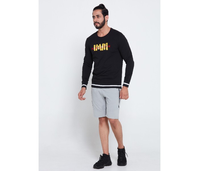 Petro OU10033 Solid Crew Neck Sweat Shirt L-Black - Zoom Image 3