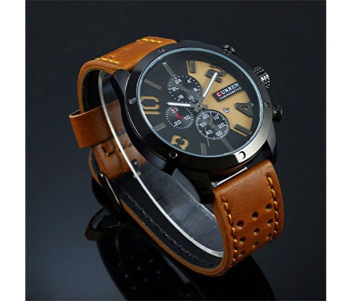 Curren 8243 Quartz Watch For Men Black and Yellow - Zoom Image 2