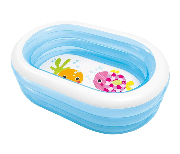 Intex ZX-57482 163 x 107 x 46CM Oval Whale Fun Pool - Blue - Zoom Image