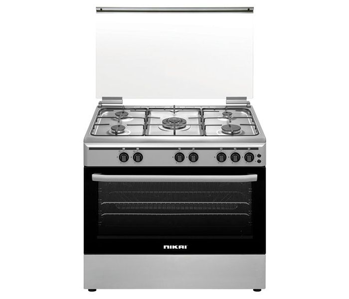 Nikai U9063FS Free Standing Gas Cookers Black and Silver - Zoom Image