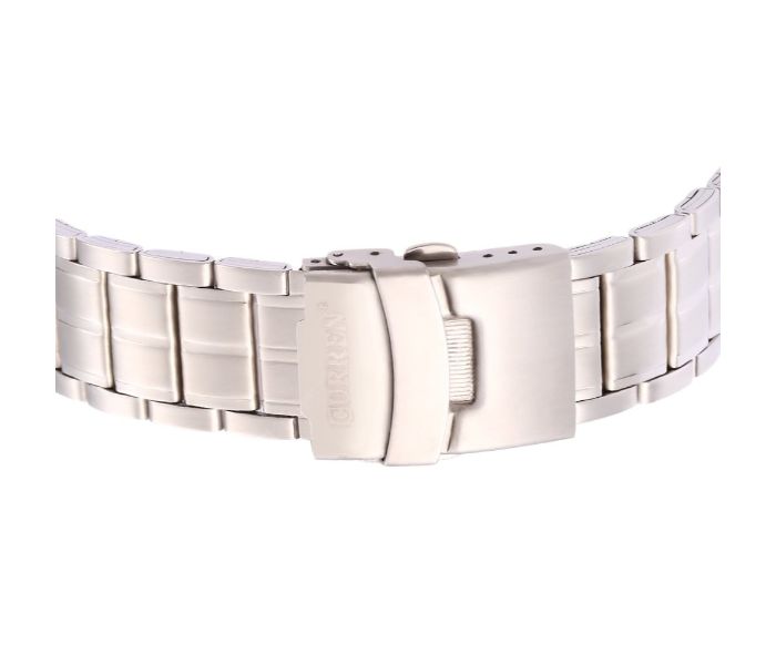 Curren 8150 Stainless Steel Watch For Men Silver And White - Zoom Image 2