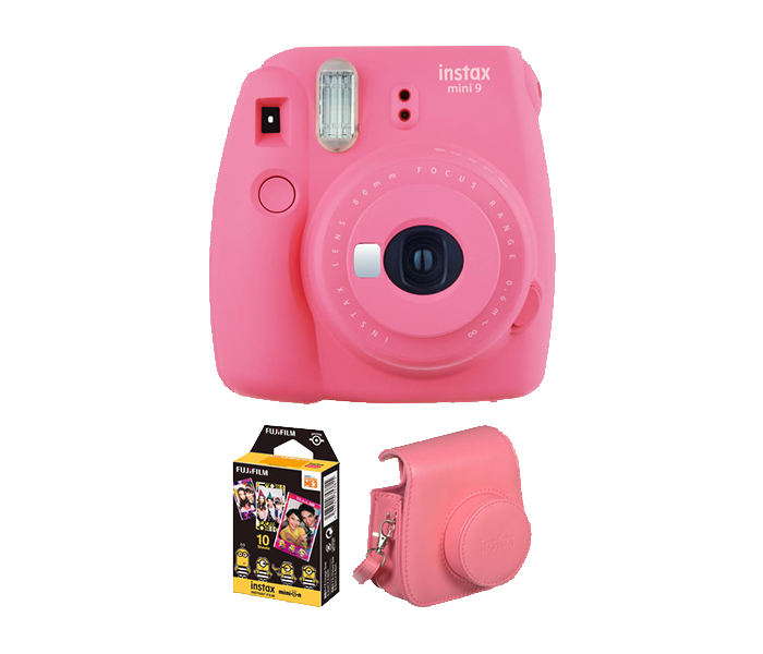 Fujifilm Instax Mini 9 Instant Camera with Leather Bag & 10x Film Sheet - Flamingo Pink - Zoom Image 4