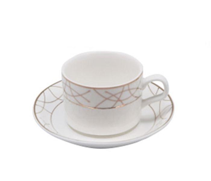 Royalford RF7287 Porcelain Cup & Saucer - 12 Pieces - Zoom Image