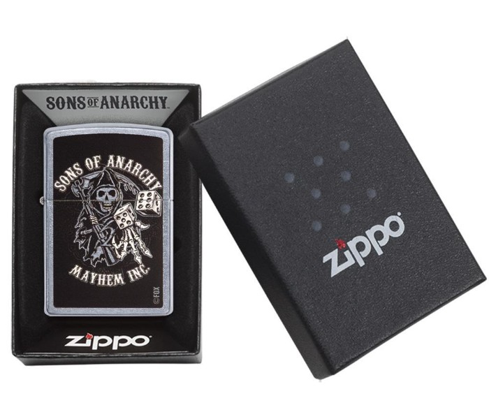 Zippo 29582 Sons of Anarchy Lighter Black and Silver - Zoom Image 1