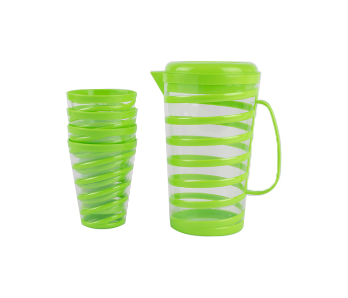 DND DDPR13700 Spiral Jug With 4 Glass - Green - Zoom Image 3