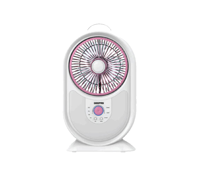 Geepas GF9621 15 Watts Rechargeable Mini Fan with 40 Pieces LED Light - Pink - Zoom Image