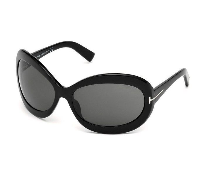 Tomford TF428 01A Edie Cat Eye Black Frame & Grey Graident Mirrored Sunglasses for Women - Zoom Image 2