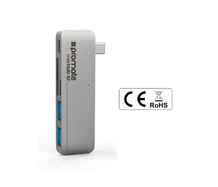 Promate Machub-12 USB TYPE-C HUB - Silver - Zoom Image 3