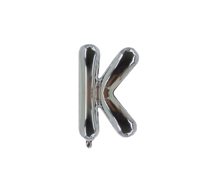 Party Time K-S-803409 Letter K 16 Inch Foil Balloon Silver - Zoom Image